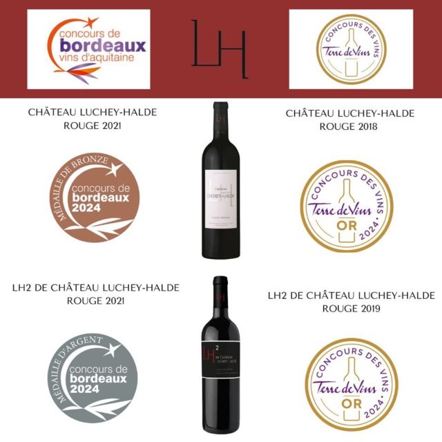 Merci à @concoursvinsbdx et @terredevins_officiel pour ces médailles ! 🥇🥈🥉

Bravo à nos collègues à la technique pour la qualité des raisins et vins qu’ils produisent 🙏🏻

Thanks @concoursvinsbdx and @terredevins_officiel  for the medals! 🥇🥈🥉

Well done dear colleagues for the amazing vines you grow and wines you produce 🙏🏻

#chateaulucheyhalde #pessacleognan #vinsdebordeaux #concoursdesvinsdebordeaux #concours #medailles